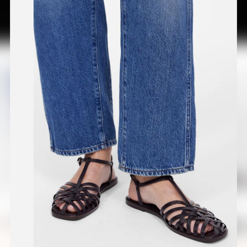 Madewell The Milano Fisherman Sandal - Size 7 Black